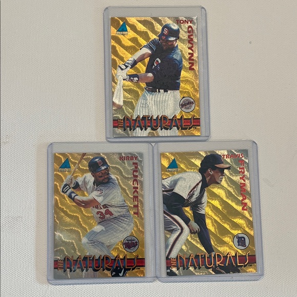 Lot of 3 1994 Pinnacle “The Naturals” - Tony Gwynn Travis Fryman Kirby Puckett